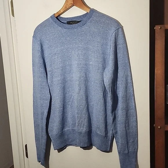 rag & bone Small Extra Fine Wool and Linen Blend Crewneck Sweater Perfect Cond.